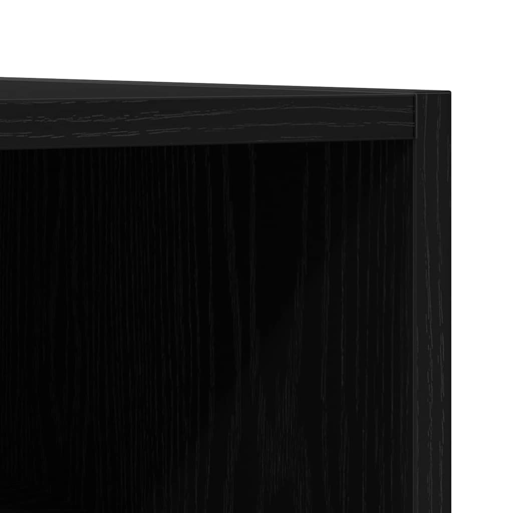 Schallplattenschrank Schwarz Eichen-Optik 84.5 x 38 x 89 cm